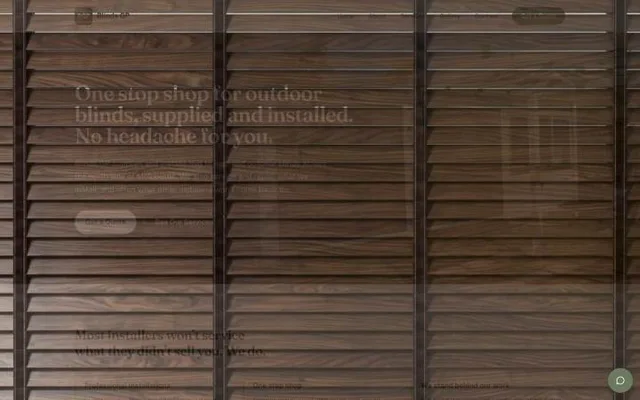 The blinds installer's home page as it was before the rebuild.