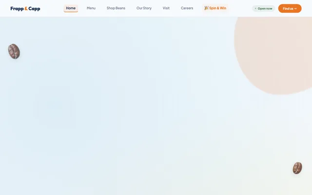 The cafe's home page as it was before the rebuild.